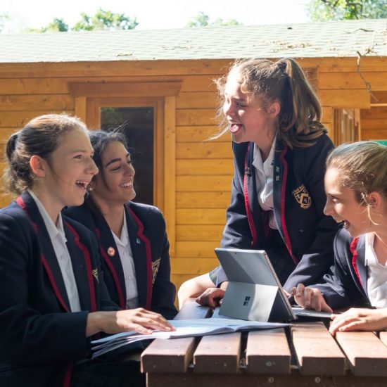 2018.6.26 Senior Y9 Girls Laughing Near Hut (life)